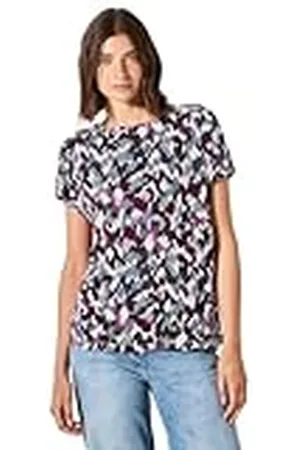 CECIL TOS Multi AOP Button Shoulder T-Shirt Vanilla Wit M, , M