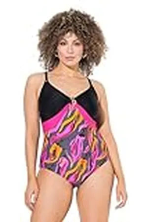 Ulla Popken Dames grote maten grote maten plus size badpak Jenny, Chili, , 42