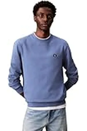 Calvin Klein Jeans Heren 400GSM TRRY BDG CRWN LV04RC273G sweatshirts, blauw (doffe Nijlblauw), XXL, , XXL