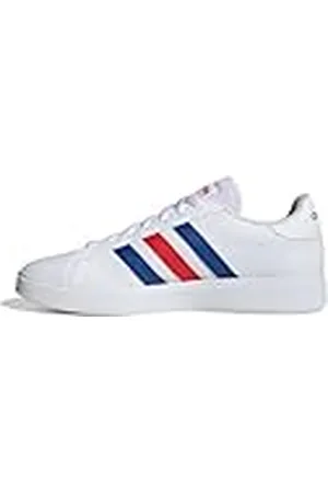 adidas Grand Court Base 2.0 Sportschoenen voor heren, Ftwr White Team Royal Blue Vivid Red, 42 EU