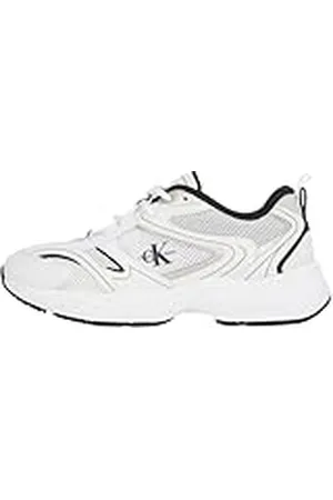 Calvin Klein Jeans Vrouwen Retro Tennis MESH ML YW0YW01807 Sneakers, Wit (Bright White/Black), 3.5 UK, , 36.5 EU