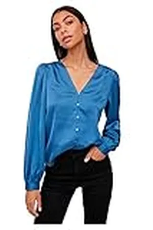 VILA Dames Viellette V-hals L/S Shirt/Su-Noos Blouse, , 40