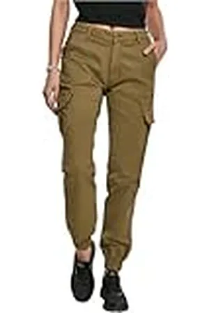 Urban classics Cargobroek voor dames, hoge taille, cargo-broek met opgestikte zakken, verkrijgbaar in vele kleuren, maten 26-34, , 31