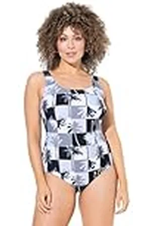 Ulla Popken Dames grote maten grote maten plus size badpak Alice, DG, palmsnit, , 54-56