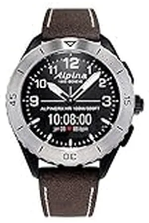 Alpina Heren analoog digitaal kwartshorloge met leren armband AL-284LBBW5SAQ6, , riemen