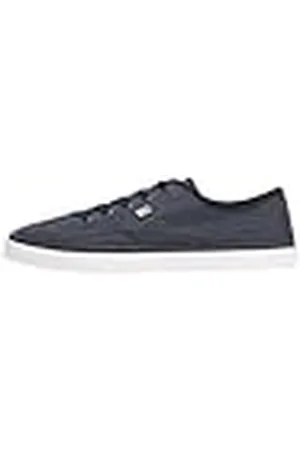Tommy Hilfiger Gewassen Canvas Vulc Sneaker FW0FW08894 Low Top, Blauw (Space Blue), 4, , 37 EU