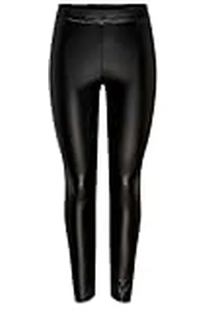 JDY Stine Pu Jrs Noos Leggings voor dames, (Schwarz), L