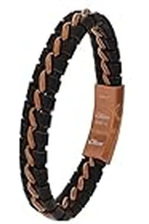 QS by s.Oliver Armband roestvrijstalen leren herenarmband, 20 + 1,5 cm, , geleverd in sieradengeschenkverpakking, 2037990
