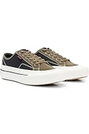 HUGO BOSS DyerX Tenn Lowtop sneakers voor heren met rode logo-patch maat, , 43 EU