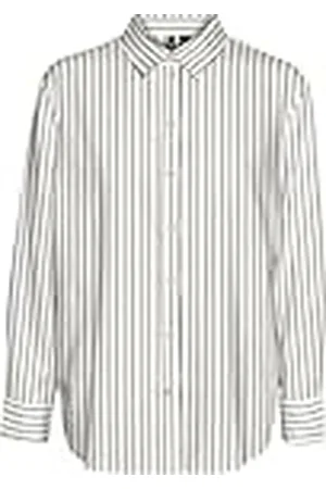 VERO MODA Dames Overhemd Basis Ronde hals Blouse Los vallend Bovenstuk, Colour:Brown, Size:M