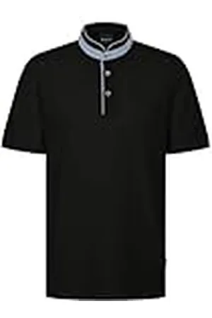 Bugatti Poloshirt voor heren, opstaande kraag, basic korte mouwen, moderne pasvorm, , XXL