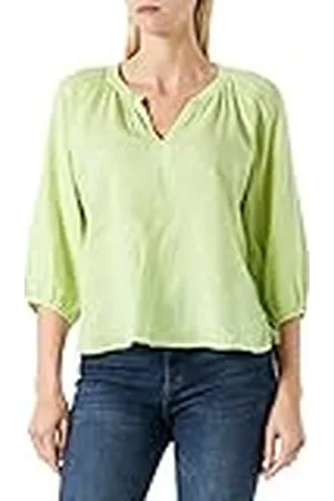 Gerry Weber Dames 3/4 mouw linnen blouse met ballonmouwen 3/4 mouw, ballonmouwen, raglanmouwen blouse 3/4 mouw 3/4 mouw effen, , 38