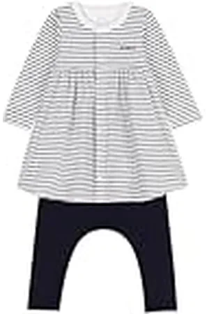 Petit Bateau Jurk met lange mouwen en leggings voor meisjes, , 18 Maanden
