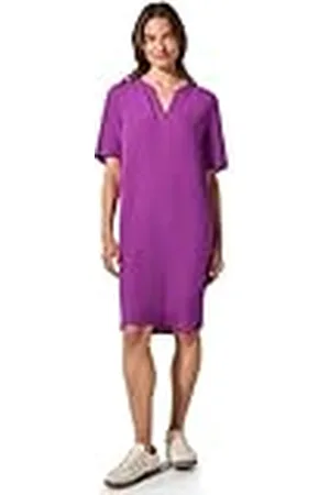 CECIL Linen_LI/CV_Solid Split Neck Dress XXL, , XXL