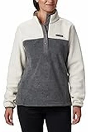 Columbia Dames Benton Springs 1/2 Snap Pullover, City Grey Heather, Krijt, XL