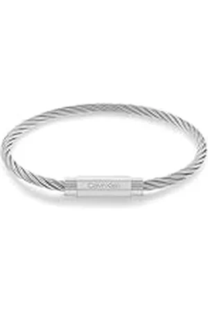 Calvin Klein Heren MODERN GRID Collectie Armband in roestvrij staal of leer, Eén maat, Roestvrij staal, Geen edelsteen