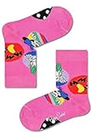 Happy Socks Kids Daisy & Minnie Dot Sock, Kleurrijke en Leuke, Sokken voor kinderen, Blauw-Groente-Roze-Rood-Wit-Geel (7-9Y)