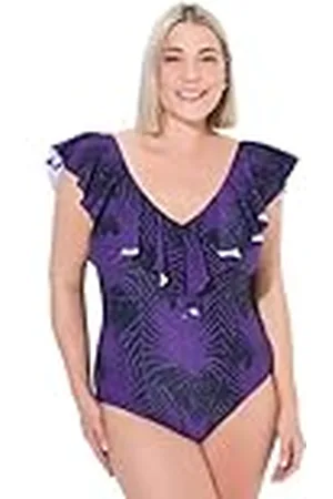 Ulla Popken Dames grote maten grote maten plus size badpak Petra, Volants, Mamba, , 42