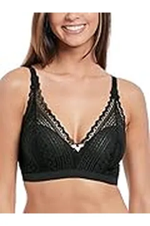 Freya Bralette beha met madeliefjes voor dames, zacht met diepe kant, ondoorzichtig, , L