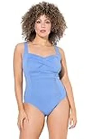 Ulla Popken Dames grote maten grote maten plus size badpak, iris, structuur, , 44