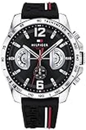 Tommy Hilfiger Unisex multi-wijzerplaat kwarts horloge met siliconen armband 1791473