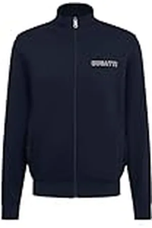 Bugatti Heren sweatshirt sweatjack ritssluiting opstaande kraag lange mouwen, , S