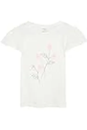QS by s.Oliver Shirt met metallic garen borduurwerk en bloemenapplicatie, , 128-134