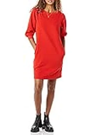 Amazon Dames Fleece Blouson Mouw Ronde hals Sweatshirt Jurk (Verkrijgbaar in Grote Maat), , Small