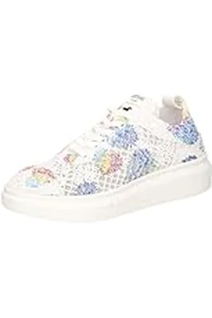 Mustang Dames 1468-301 lage veterschoen, wit/blauw, 40 EU, , 40 EU