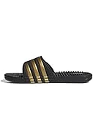 adidas Uniseks-Volwassen Adissage Slides, Core Black / Gold Metallic / Core Black, 44.5 EU