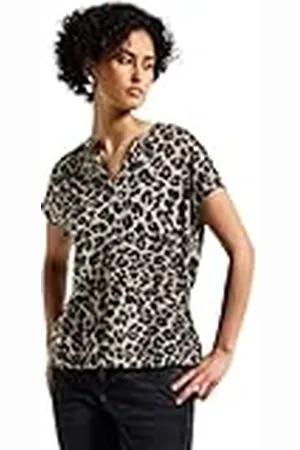 Street one LTD QR Shirtblouse w splitneckAOP Black 36, , 36