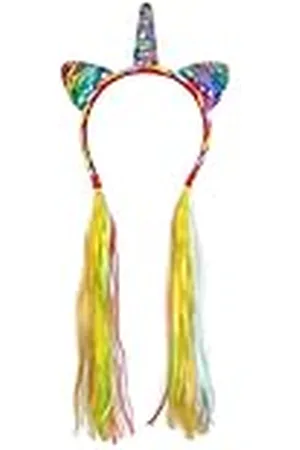 Boland 04528 - Eenhoorn tiara met synthetisch haar en pailletten, diadeem voor carnaval, themafeesten en rollenspel, sprookjeskostuum