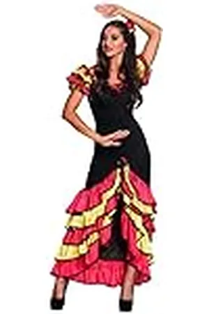 Boland Kostuum voor volwassenen Rumba danseres, lange jurk voor dames, Spaans, carnaval, themafeest, EK, WK