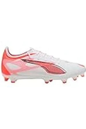 PUMA Unisex Ultra 5 PRO FG/AG voetbalschoen, wit zwart-gloeiend rood, 10.5 UK, Wit Zwart Gloeiend Rood, 45 EU