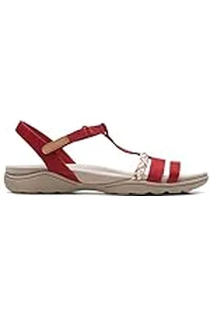 Clarks Amanda Tealite Sportsandalen voor dames, Rood nubuck, 39.5 EU