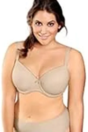 Ulla Popken Dames grote maten beugel BH tot 110D | Lingerie | Soft Shalen, verstelbare bandjes | Naadloos, Uni & Sierstrik | 697144, nude, 110D