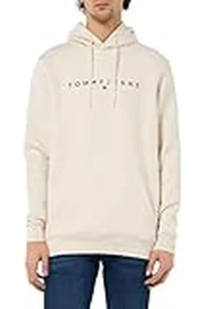 Tommy Hilfiger Heren TJM REG LINEAR LOGO HOODIE EXT DM0DM20746 Pullover Hoodie, Beige (Oat Marl), M, , M