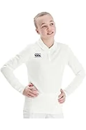 Canterbury Cricket Performance poloshirt met lange mouwen voor jongens, , 8 jaar