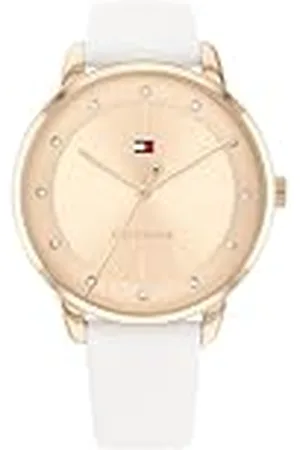 Tommy Hilfiger Analoog Quartz Horloge voor Vrouwen met Witte Lederen Band - 1782543, , riem