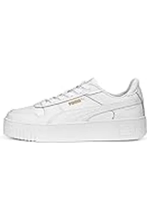 PUMA Carina Street dames Sneaker Low top, WHITE- WHITE- GOLD, 36 EU