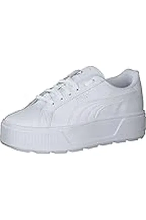 PUMA Women Karmen L Sneakers, White- White- Silver, 37.5 EU