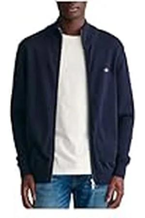 GANT Heren casual katoenen rits cardigan gebreide jas, , standaard, , L