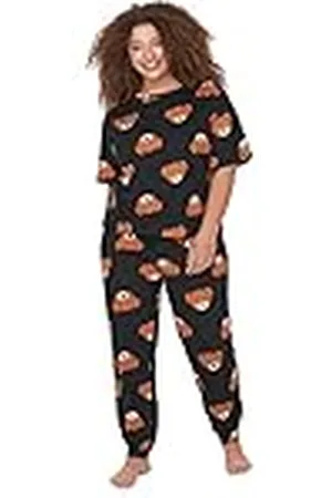Trendyol Vrouwen Met Slogan Gebreide T-shirt-Broek Plus Size Pyjama Set, , XL grote maten