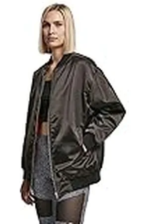 Urban classics Oversized satijnen bomberjack voor dames, , S