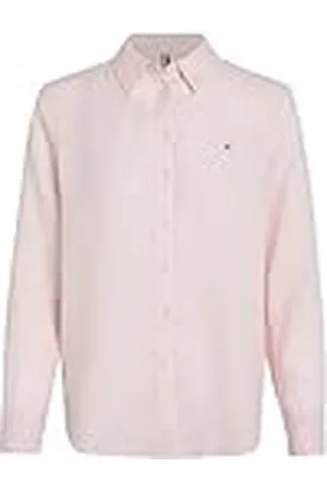 Tommy Hilfiger Dames linnen ontspannen overhemd Ls Casual Shirts, Roze, 34, , 60