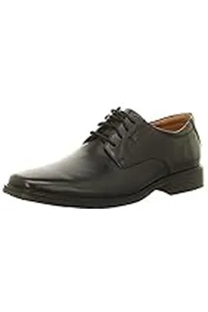 Clarks Tilden Plain heren Derby Derby, Schwarzes Leder, 42.5 EU