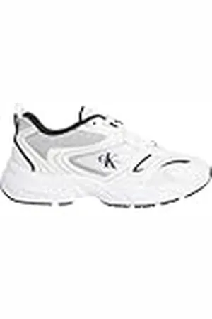 Calvin Klein Jeans Vrouwen Retro Tennis MESH ML YW0YW01807 Sneakers, wit (helder wit/zwart), 7 UK, , 40 EU