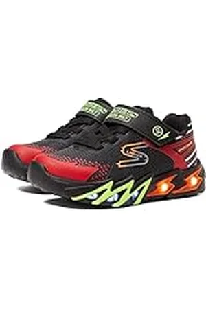 Skechers Flex-glow Bolt uniseks-kind Sportschoenen,Black Synthetic/Textile/Red, Orange, & Ye,33 EU