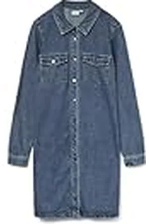 VERO MODA Dames Vmjennie Ls Short Denim Dress Mix Noos Denimjurk, , XL