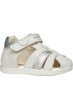 Geox B Macchia Girl Sandaal voor meisjes van 0-24, wit/zilver, 23 EU, , 23 EU